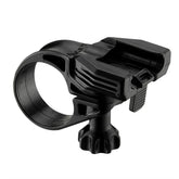 Lezyne Handlebar Hard Mount Kit Y6-11 for secure bike accessory fixation, shown installed on a bike handlebar.