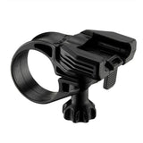 Lezyne Handlebar Hard Mount Kit Y6-11 for secure bike accessory fixation, shown installed on a bike handlebar.