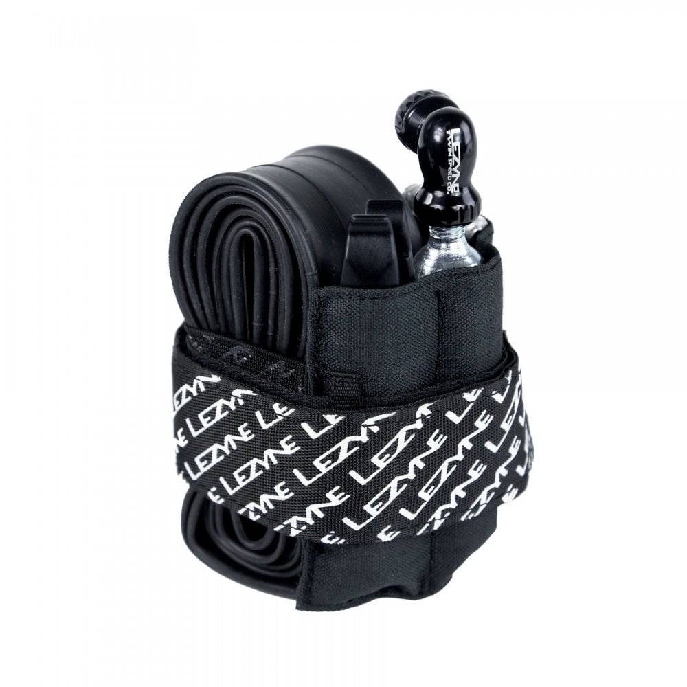 Lezyne Sendit Caddy bike seat pack organizer with cycling tools, compact accessories for bike storage and organization.