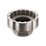 Lezyne external bottom bracket socket tool for 3/8-inch drive, designed for bicycle workshop maintenance and repairs.