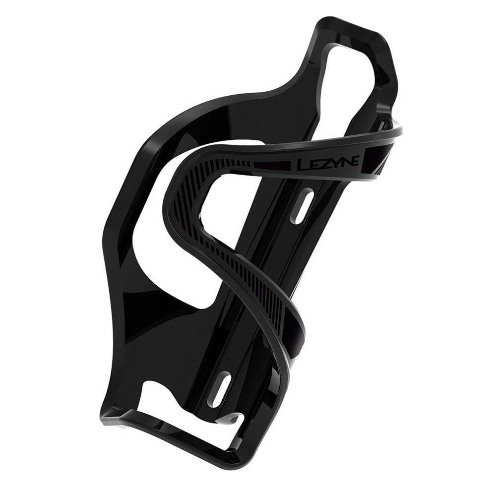 Lezyne Flow Cage side load bottle cage for compact bike frames, shown in left and right options, made of durable materials