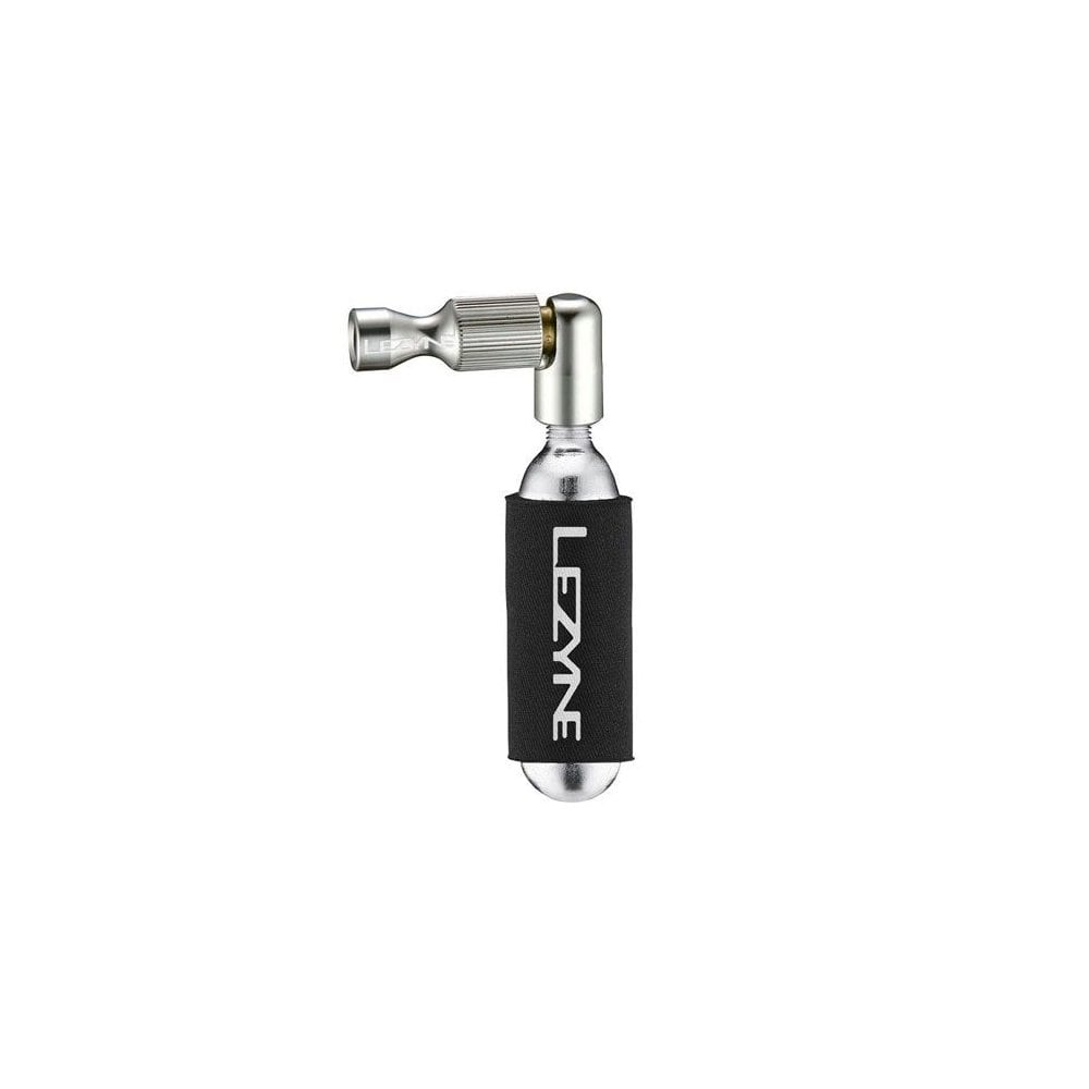 Lezyne Trigger Drive CO2 inflator pump with twin chuck for Presta and Schrader valves, compact bike air pump accessory