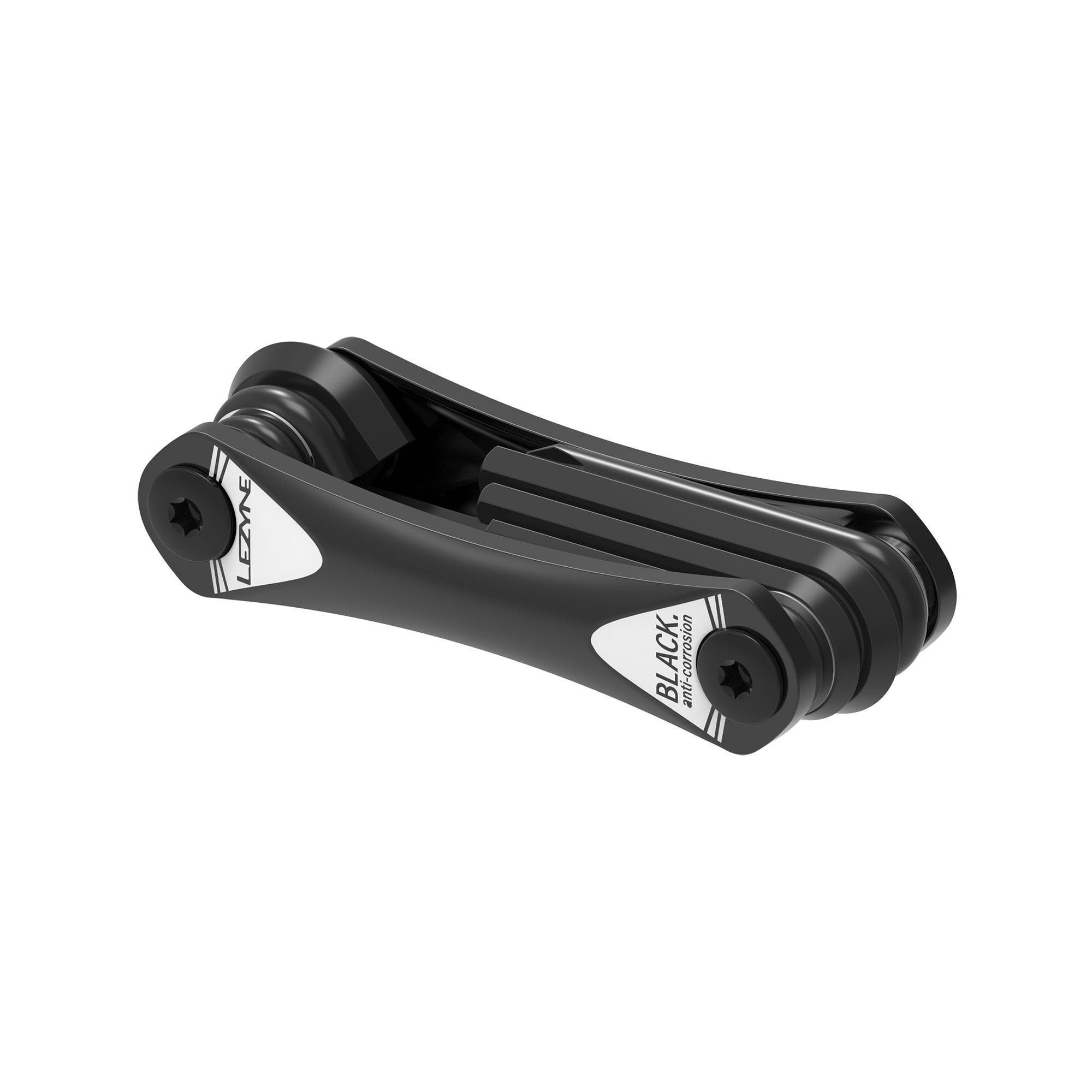 Lezyne Rap II multi-tool for bike repair with magnetic quick-link holder, displayed in a workshop setting.