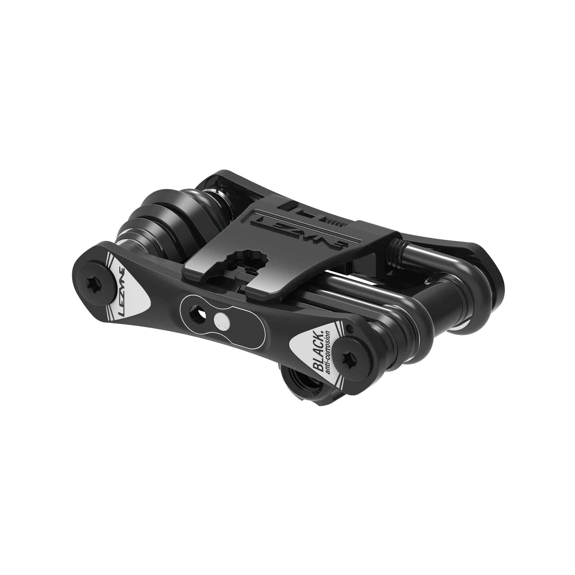 Lezyne Rap II multi-tool for bike repair with magnetic quick-link holder, featuring various tools for bike maintenance.