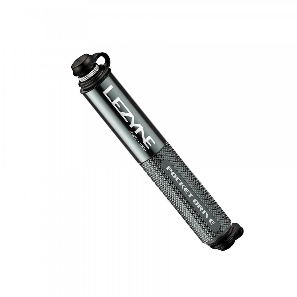 Lezyne Pocket Drive HV compact bike hand pump with ABS flex hose, durable cycling accessories for on-the-go inflation.