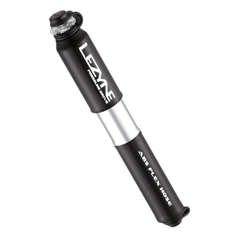 Lezyne Pressure Drive hand pump with ABS Flex Hose for Presta and Schrader valves, compact bicycle pump accessory