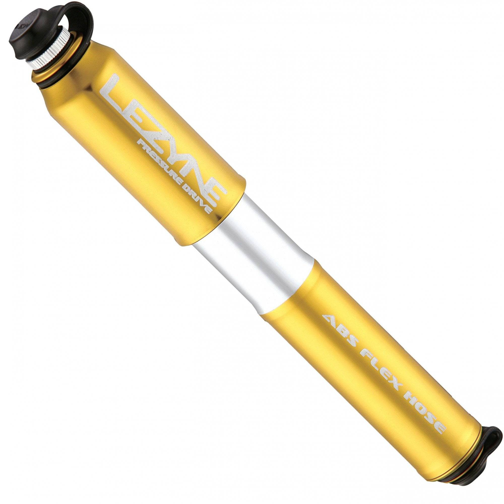 Lezyne Pressure Drive hand pump with ABS Flex Hose for Presta and Schrader valves, compact bike pump accessory