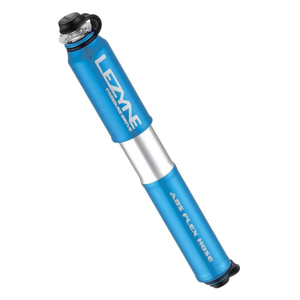 Lezyne Pressure Drive hand pump with ABS Flex Hose for Presta and Schrader valves, compact bike pump accessory