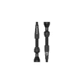 Lezyne CNC TLR tubeless valves pair with 44mm Presta valves and core tool for bicycle wheel tubeless setups.