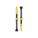 Lezyne CNC TLR tubeless valve pair with 60mm length and integrated valve core tool for bike wheel maintenance.