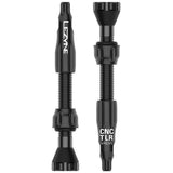Lezyne CNC TLR tubeless valves pair with integrated valve core tool, 60mm length, for bicycle tubeless tire setup.