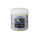 Shimano Workshop Premium Dura-Ace grease for high-performance bike bearings, shown in a container with a white lid.