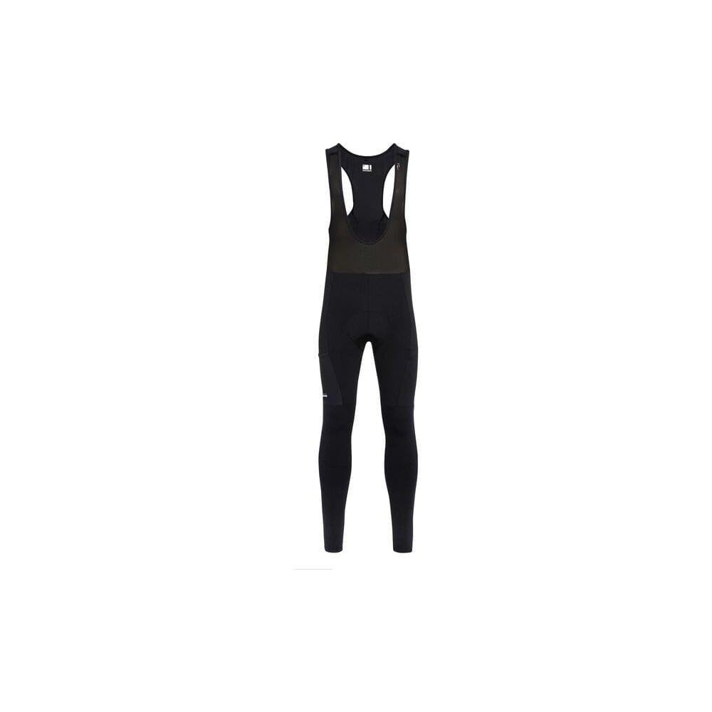 Madison Roam men's DWR water-repellent cargo bib tights with pockets, designed for outdoor activities and winter wear.