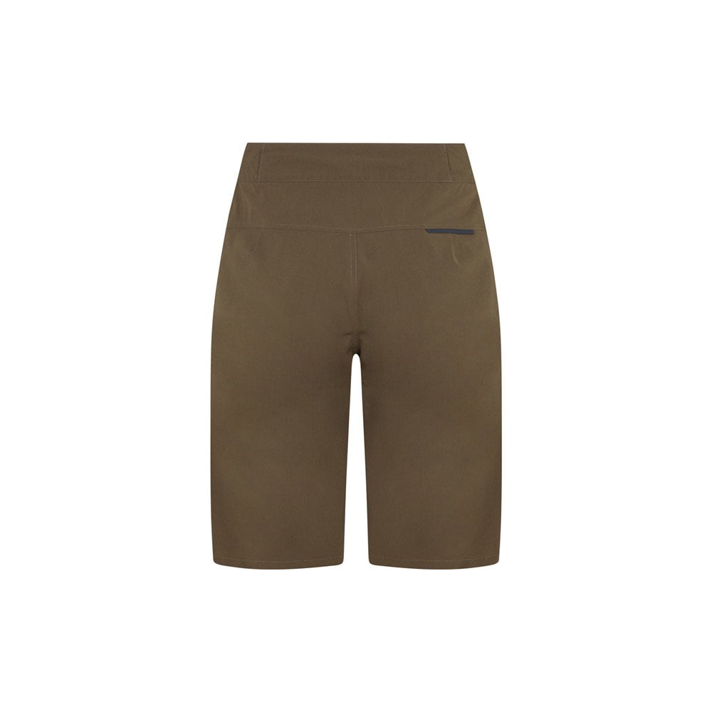 Madison Roam women's stretch cycling shorts with pockets and adjustable belt, shown on a model. Comfortable activewear for cycling.