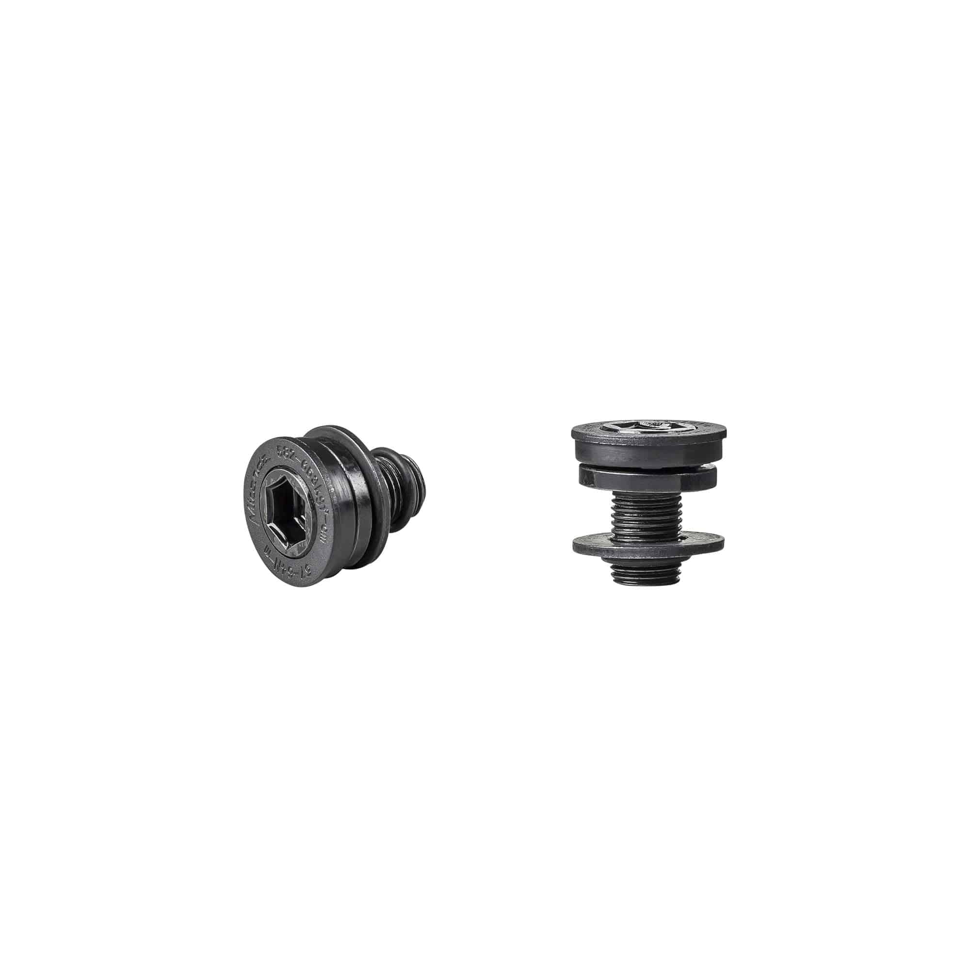 Black M10 x 14mm Miranda crankarm bolts for Trek and Miranda cranksets, component replacement hardware.