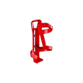 Bontrager left side load recycled water bottle cage in red for road and mountain bikes, made of eco-friendly materials.