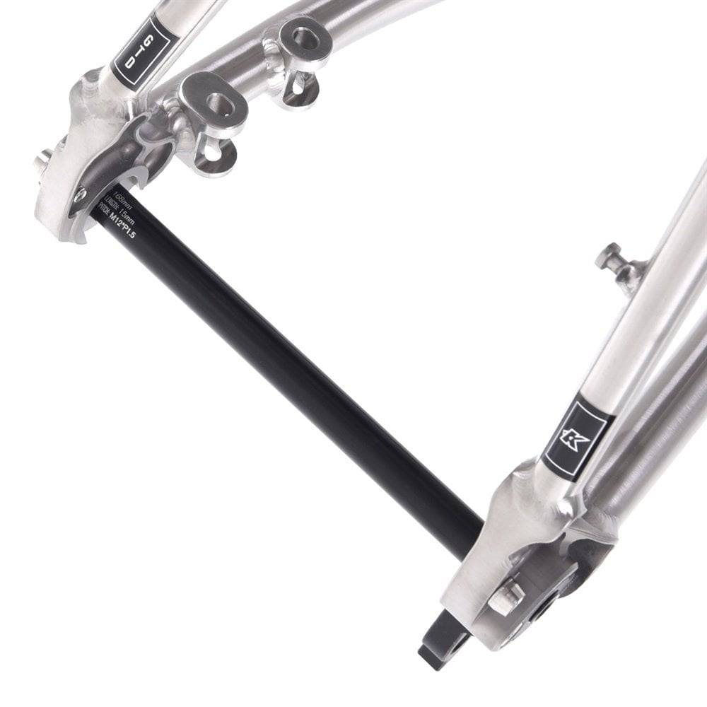 Kinesis UK GTD V2 titanium road frameset with carbon fork and disc brake mounts, showcasing sleek frame design and construction details.