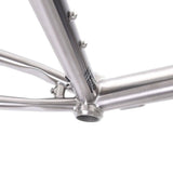 Kinesis UK GTD V2 titanium road frameset with carbon fork and disc brake mounts, showcasing sleek frame design and lightweight construction.
