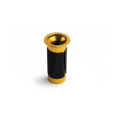 Cane Creek Ancora expander plug for carbon steerer tubes, black and gold, used in bicycle component installations.