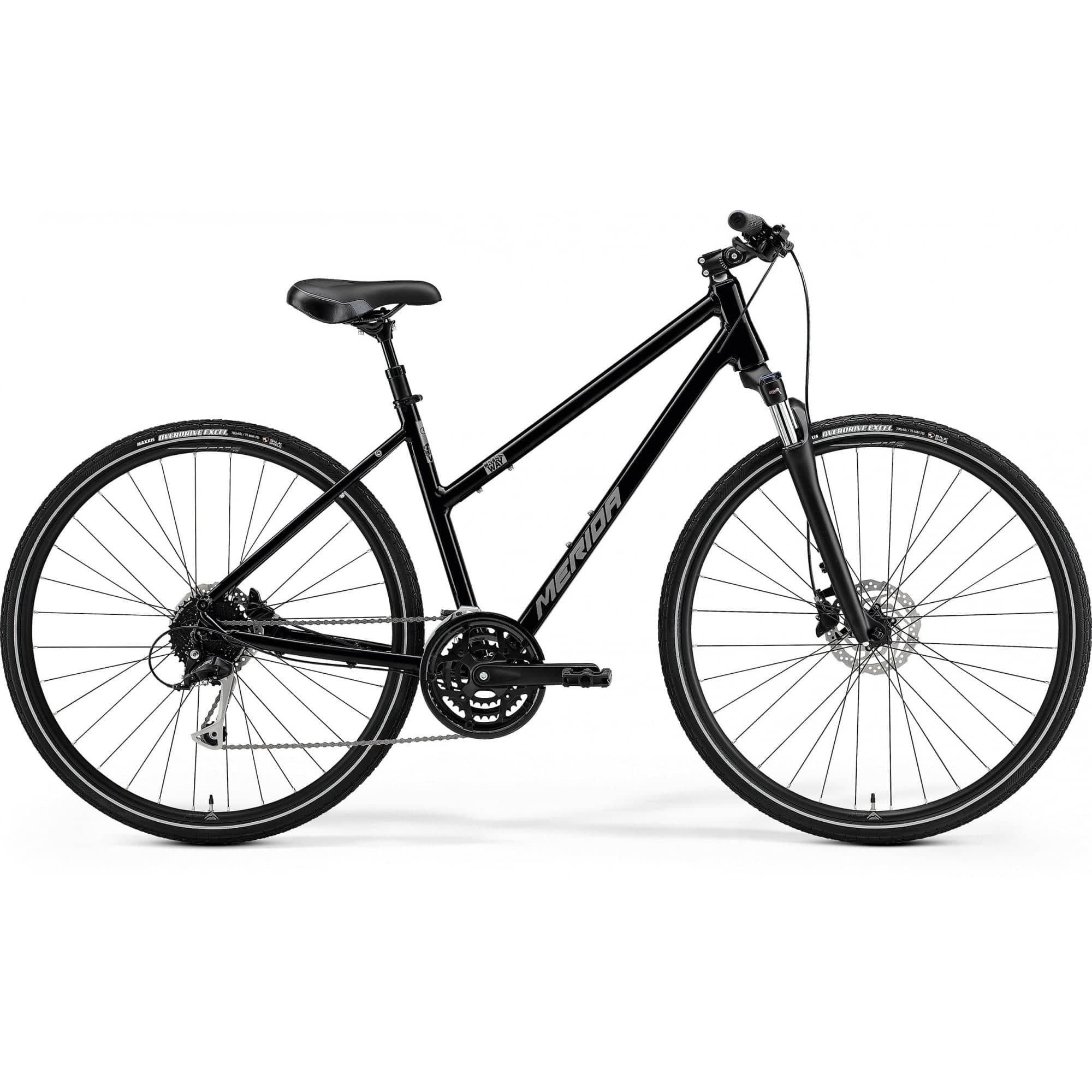 Merida Crossway 100 Women's hybrid bike with Shimano Alivio gears and disc brakes, ideal for commuting and urban riding.