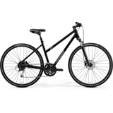 Merida Crossway 100 Women's hybrid bike with Shimano Alivio gears and disc brakes, ideal for commuting and urban riding.