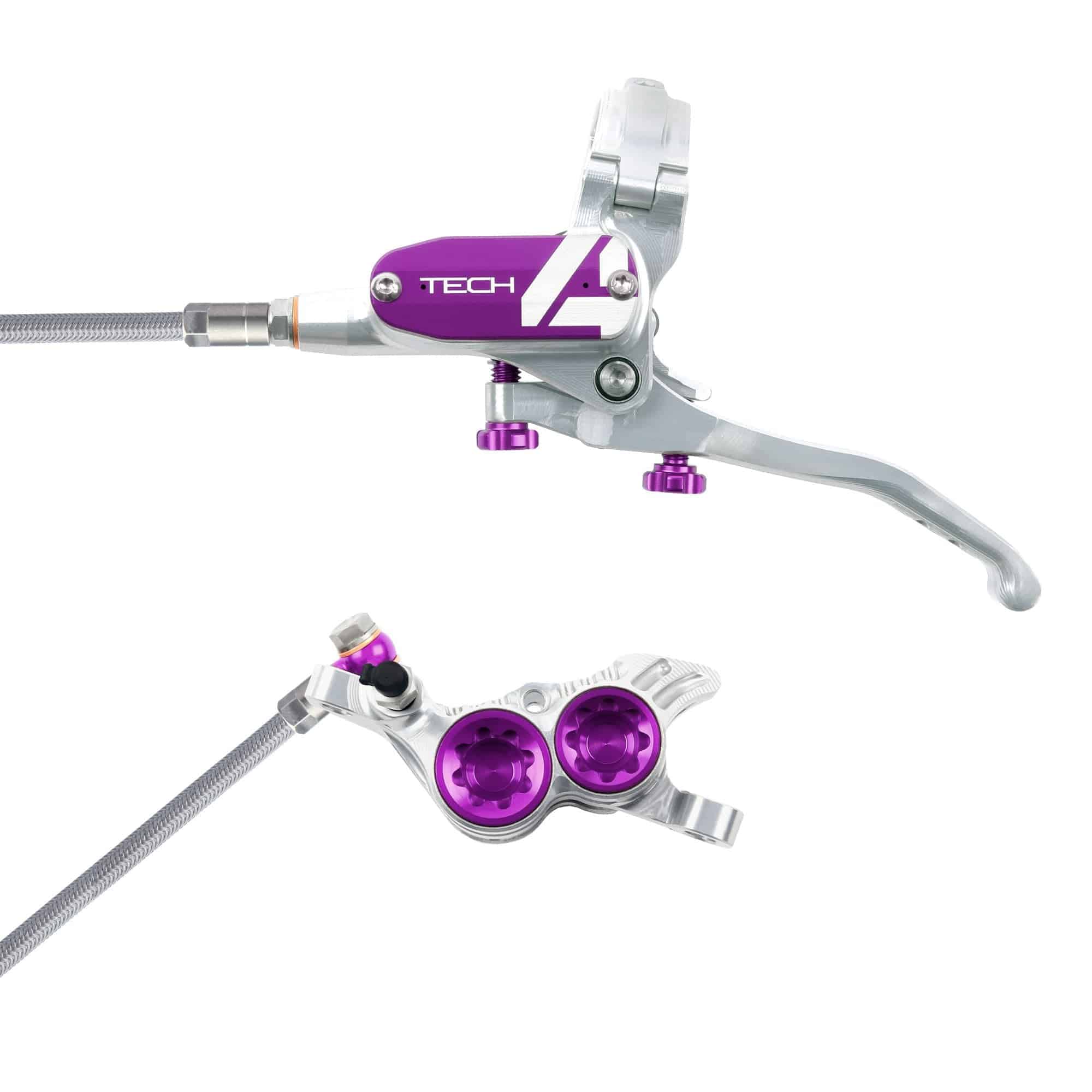 Hope Tech 4 V4 - No Rotor - Braided Brakes