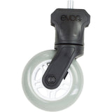 Black EVOC Clip On Wheel 1 Pin Version 2022 accessory for bike bags, designed for easy attachment and secure transport.