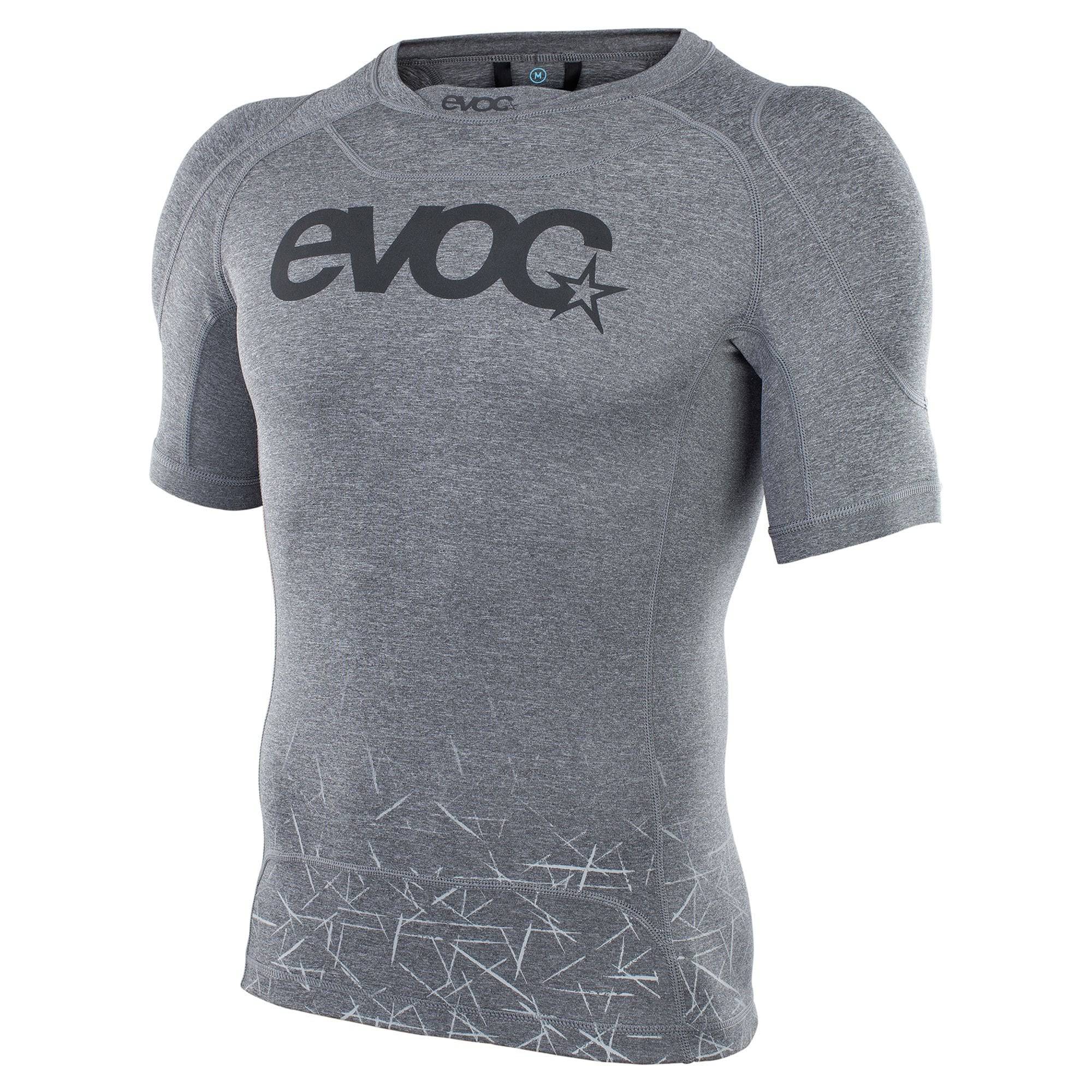 EVOC Enduro Shirt 2020 in Carbon Grey with removable shoulder protectors, lightweight biking clothing for mountain biking.