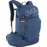 EVOC Line Pro backpack with LITESHIELD PLUS spinal protection and ski/snowboard attachments, outdoor gear accessory for winter sports.
