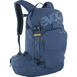 EVOC Line Pro backpack with LITESHIELD PLUS spinal protection and ski/snowboard attachments, outdoor gear accessory for winter sports.