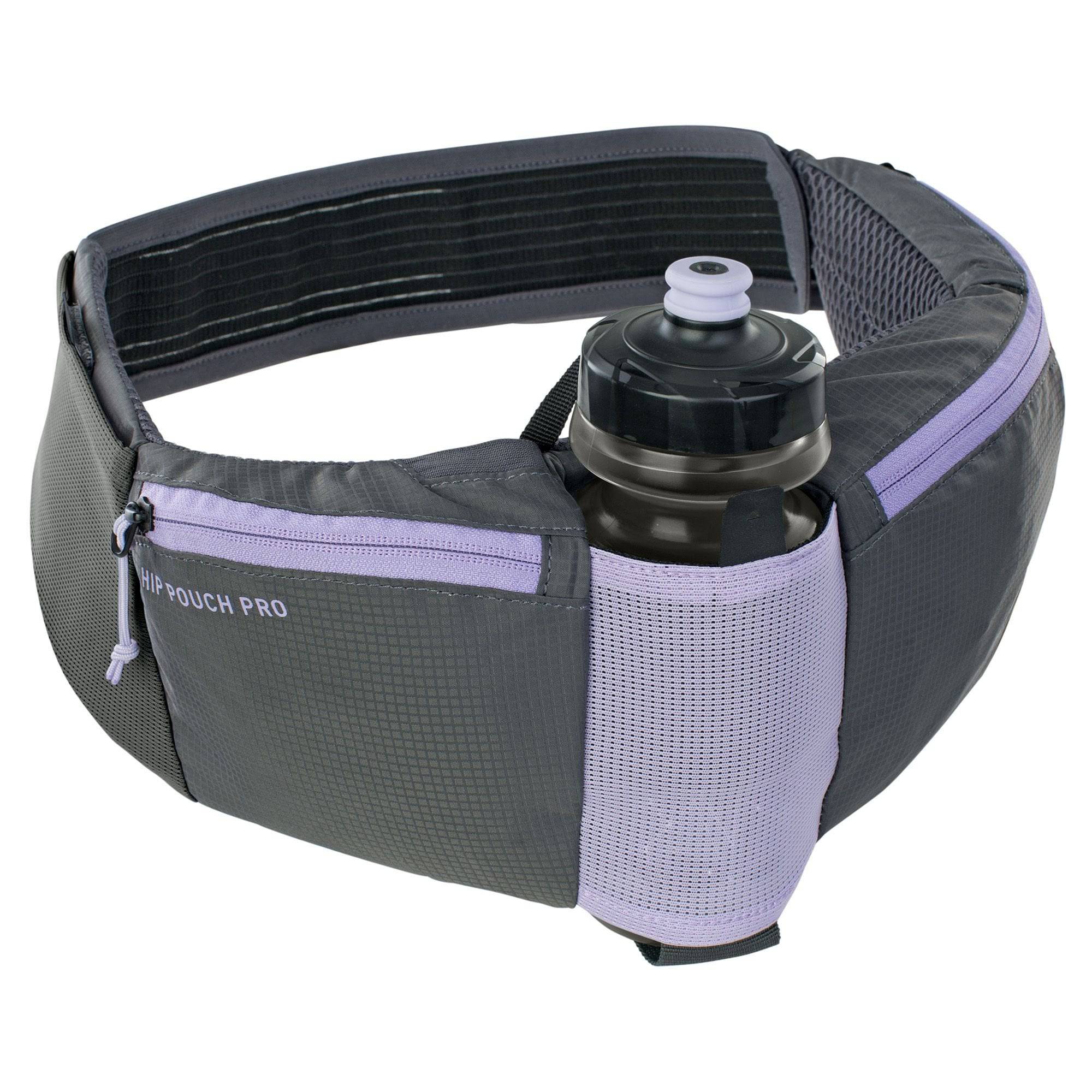 EVOC Hydration Hip Pouch Pro with 1.5L water bottle, lightweight bike accessory for on-the-go hydration and storage.
