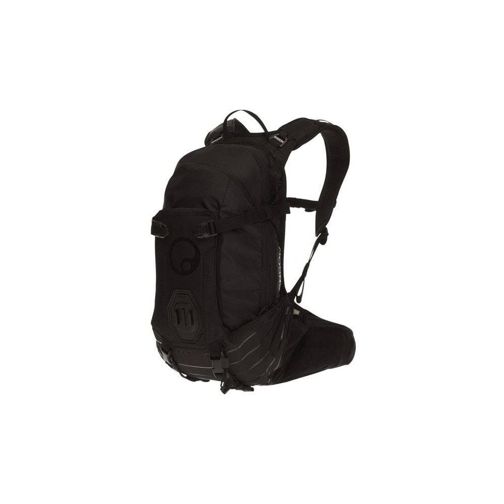 Ergon BA2 Black All-Mountain Backpack with adjustable fit and helmet carrier, 10L capacity, designed for cycling accessories.