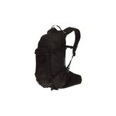 Ergon BA2 E Protect black 10L mountain bike backpack with helmet carrier and battery compartment, designed for cycling accessories.