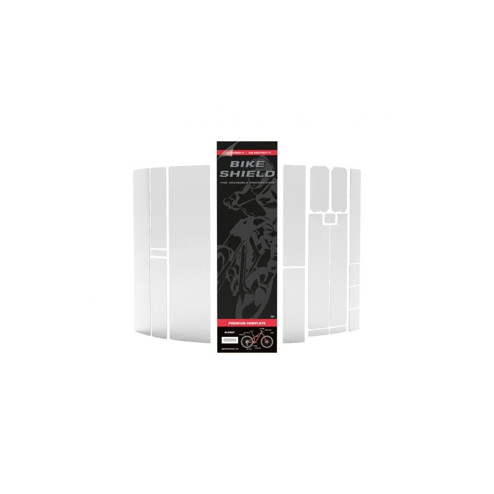 Bike Shield Premium Complete Kit clear matte self-healing bike frame protection components on a bike frame.