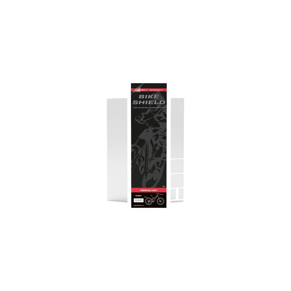 Bike Shield Premium Clear Gloss Light Kit for bike frame protection, featuring transparent protective components and sleek design.