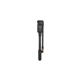 Topeak Pocket Shock digital shock pump with Pressure-Rite connector, black, showing digital display and pressure gauge.