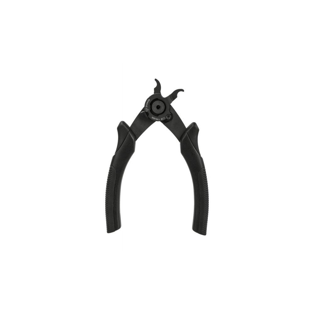 Topeak Power Link Pro Master Link Tool for bike chains with padded grip, black, ideal for workshop bike maintenance.
