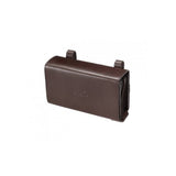 Brooks D-shaped pannier bag with removable inner purse, handmade in England, cycling accessories for bike storage.