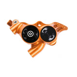 Hope Rx4+ hydraulic caliper for FM standard DOT brake systems, showing the component with detailed metal finish and mounting hardware.