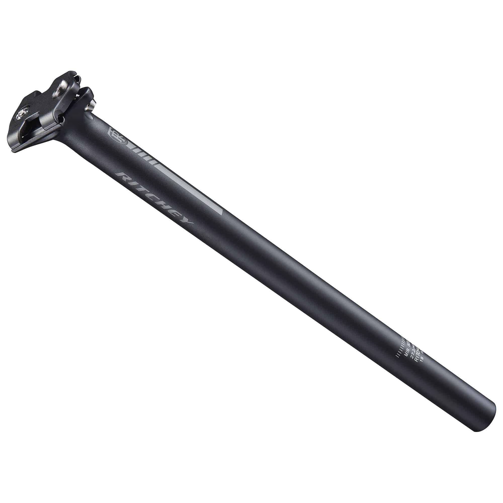 Ritchey Comp Carbon 2-bolt seatpost made of matte UD carbon fiber, designed for bike components and saddle support.
