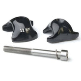 Ritchey WCS Carbon 1-Bolt Rail Clamp for seatposts, lightweight bicycle component with black finish and metal bolt.