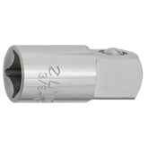 UNIOR chrome-plated 3/8" to 1/4" adaptor for workshop tools, durable and essential for tool compatibility.
