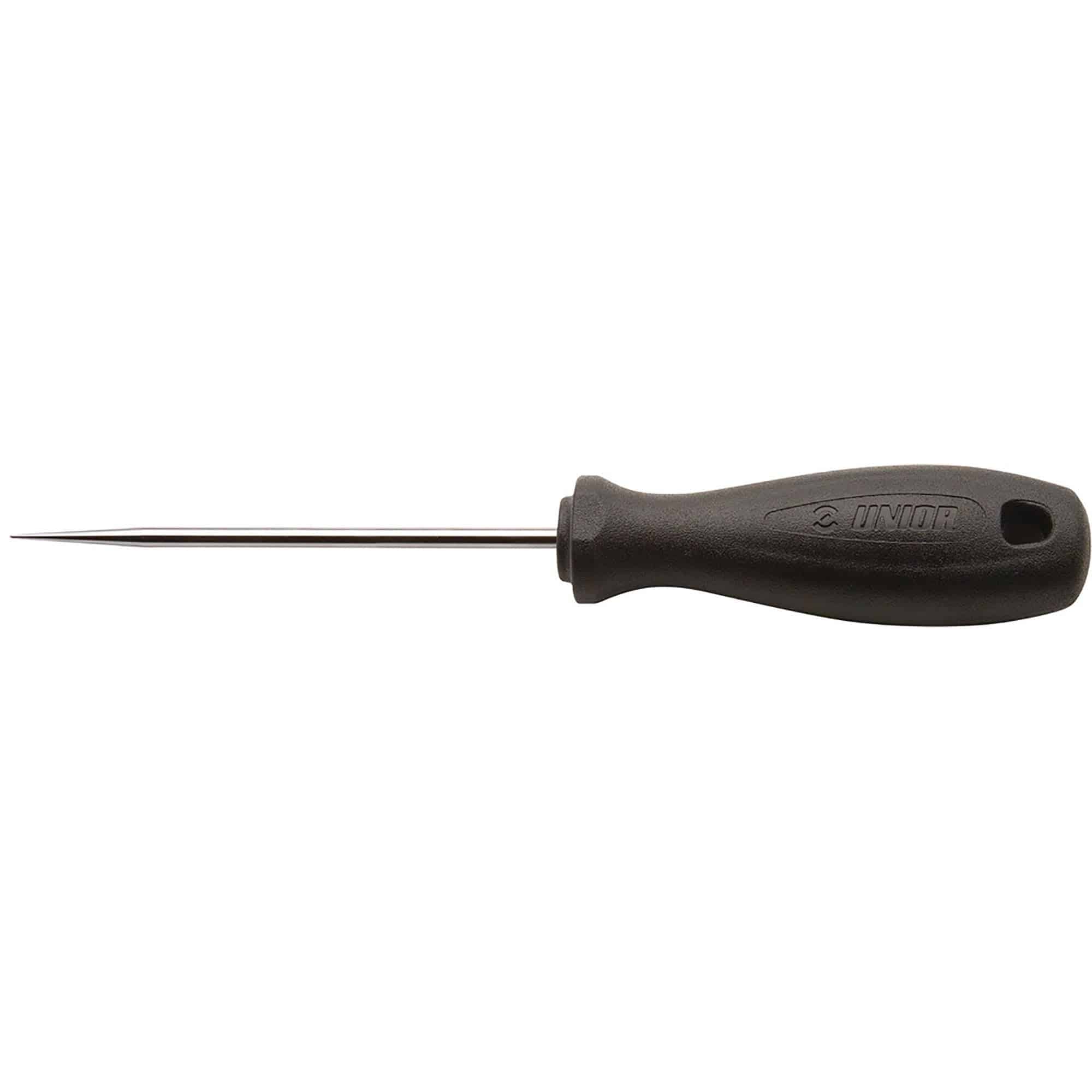 UNIOR workshop awl with 165mm round straight blade for precise marking and puncturing in woodworking or metalworking projects.
