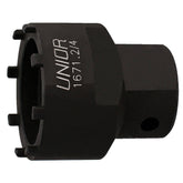 UNIOR 8 Tooth Cartridge Bottom Bracket Tool for Shimano, Bontrager, Truvativ, and Bosch bikes, used for workshop maintenance.