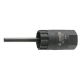 UNIOR cassette lockring tool with guide for precise installation and removal, used in bike workshop maintenance.