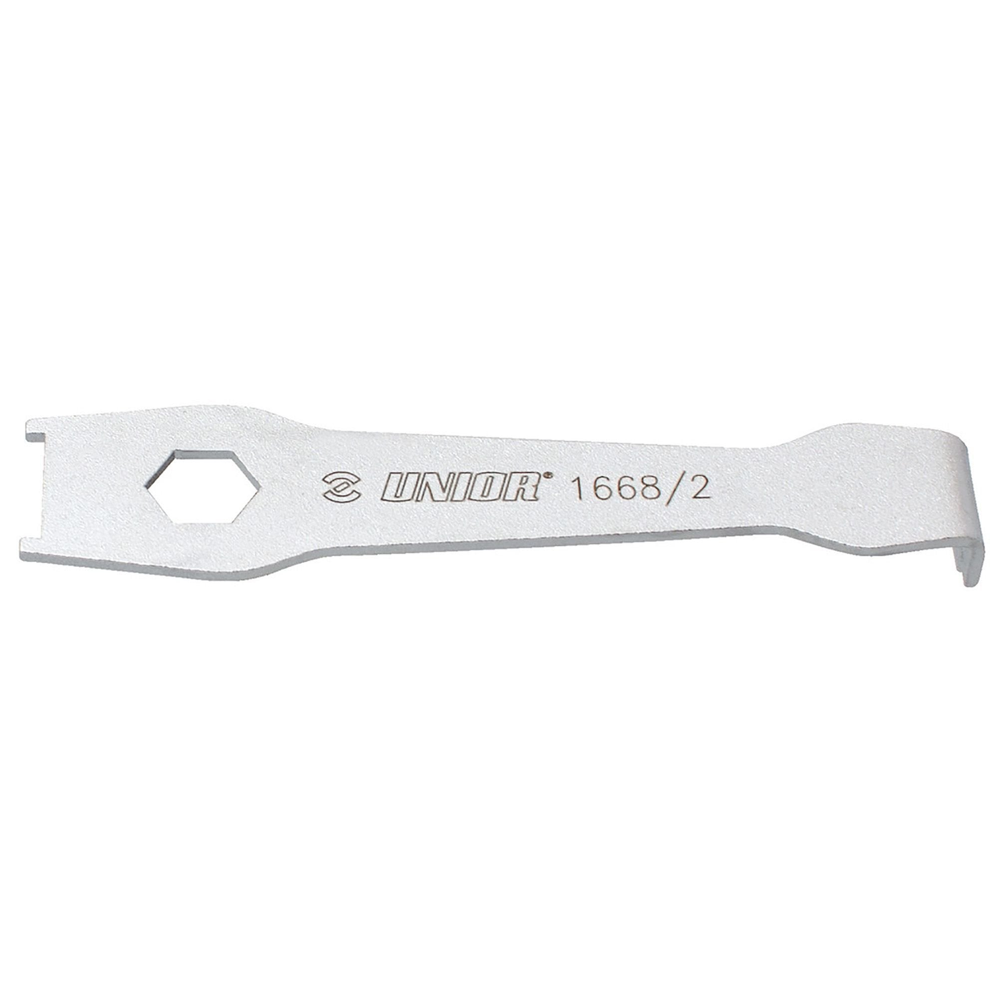 UNIOR workshop chainring nut wrench SW10 hex key tool for front chainring maintenance, with a compact, ergonomic design.