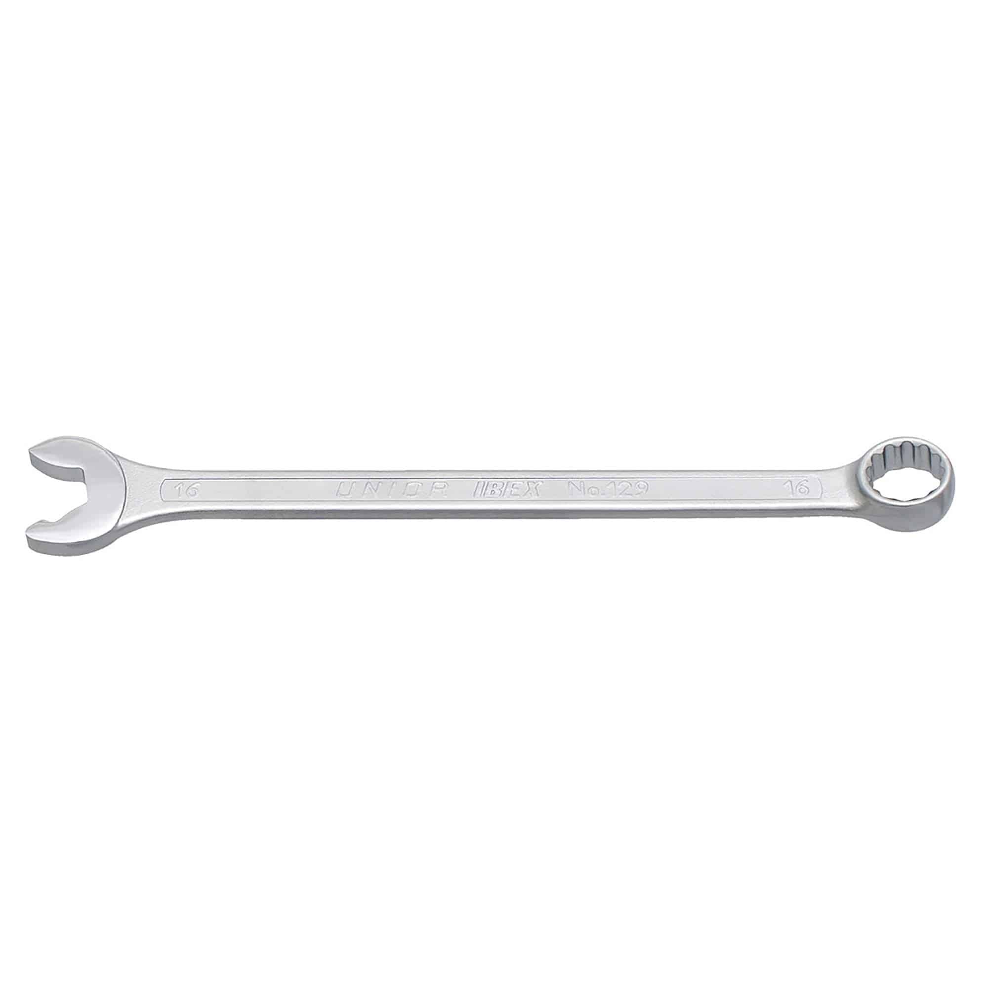 UNIOR Ibex combination wrench with safety cut design, professional workshop tool for versatile tightening and loosening tasks.