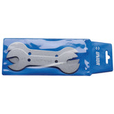 UNIOR blue cone wrench set for bicycle repair, includes 13/14mm and 15/17mm tools in a workshop repair kit.