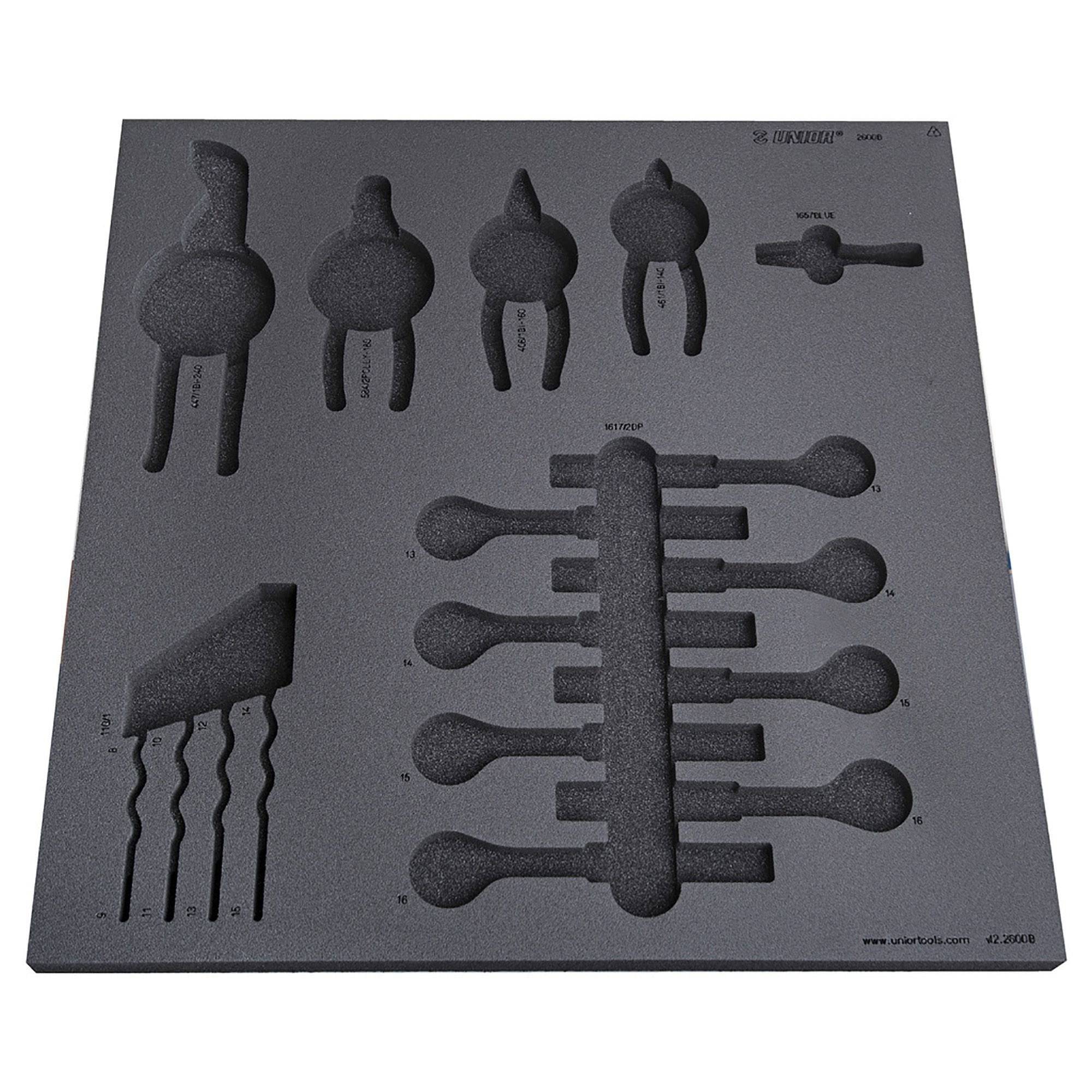 UNIOR empty workshop tray for Set2-2600B tool storage, 570x560mm organizer with compartments for tools and accessories