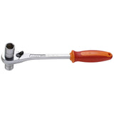 UNIOR workshop ratchet wrench with 14x15mm head and 75-tooth mechanism for precise nut tightening.